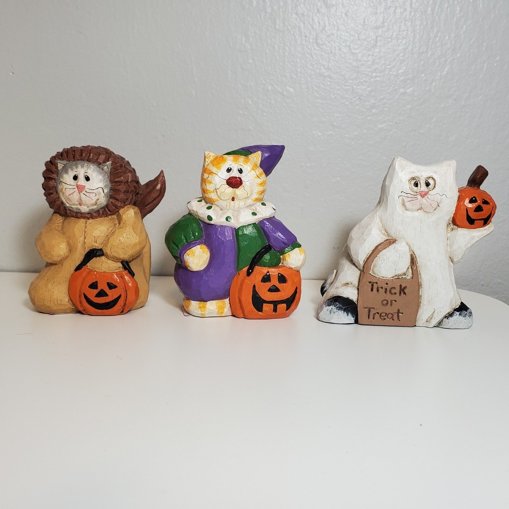 Lot 3 Eddie Walker Cats Halloween Midwest Cannon Falls Clown Ghost Lion Vintage
